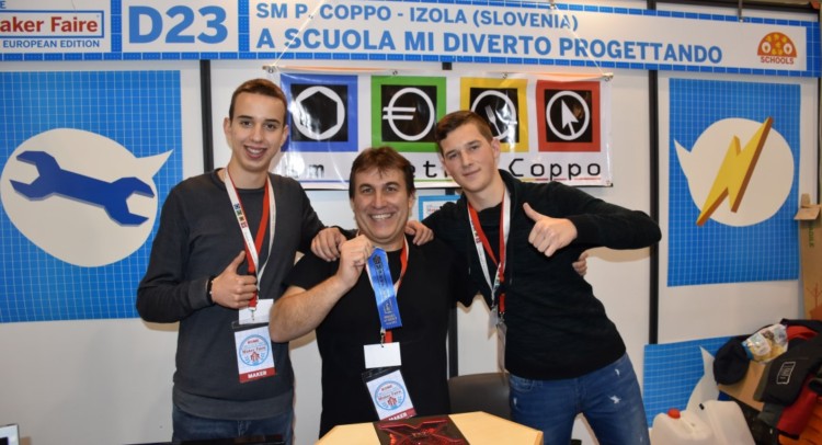 Patrik Bumbak e Stefan Malenić con il mentore Maurizio Škerlič