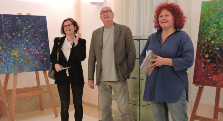 Pirano. Fulvia ZudičDejan Mehdedovic e Agnese Babič introducono la mostra