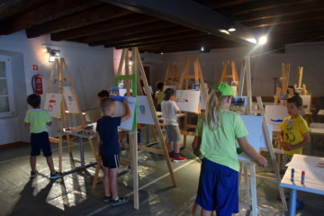 Estate acquatica Pittura cavalletti